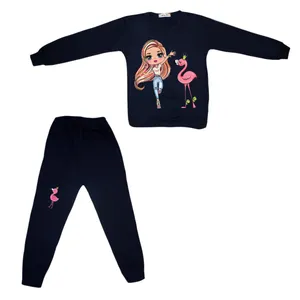 ست سویشرت و شلوار دخترانه مدل فلامینگو