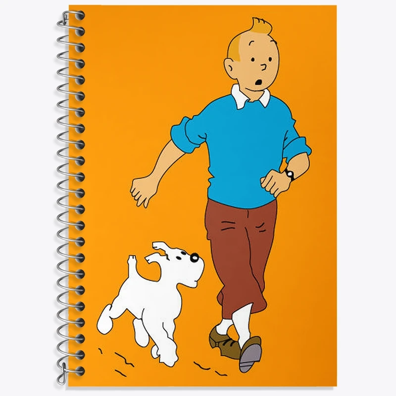 دفتر زبان 50 برگ خندالو مدل دو خط طرح تن تن (Tintin) کد N66