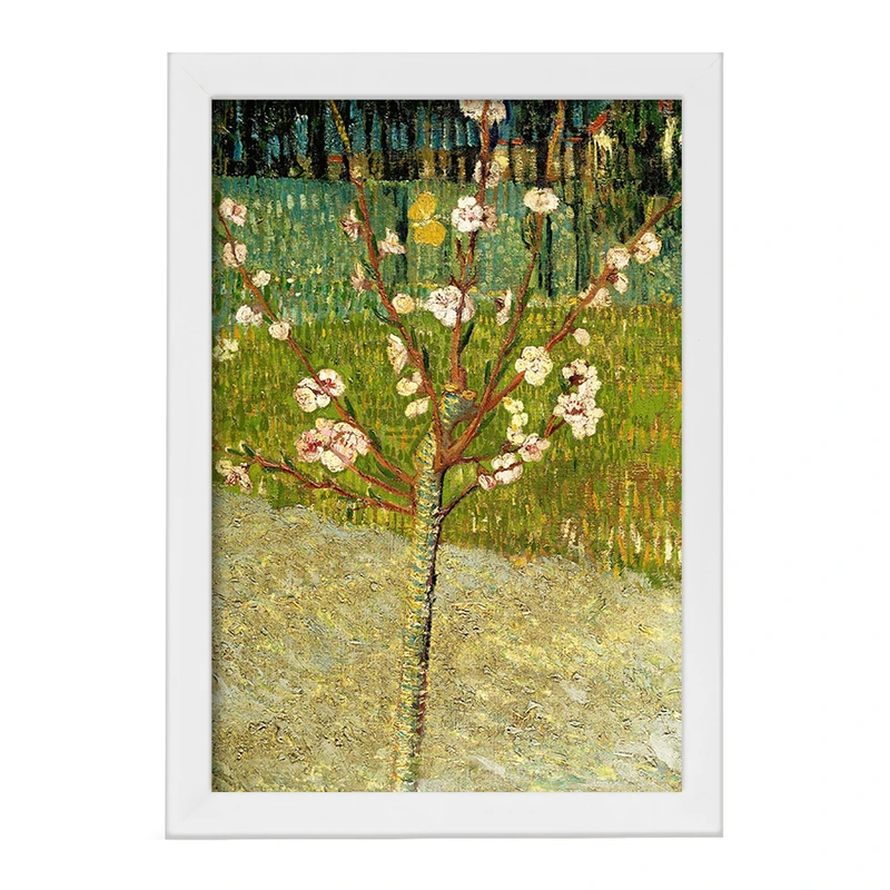 تابلو خندالو مدل نقاشی درخت بادام در حال شکوفه اثر ونسان ونگوگ کد F12421