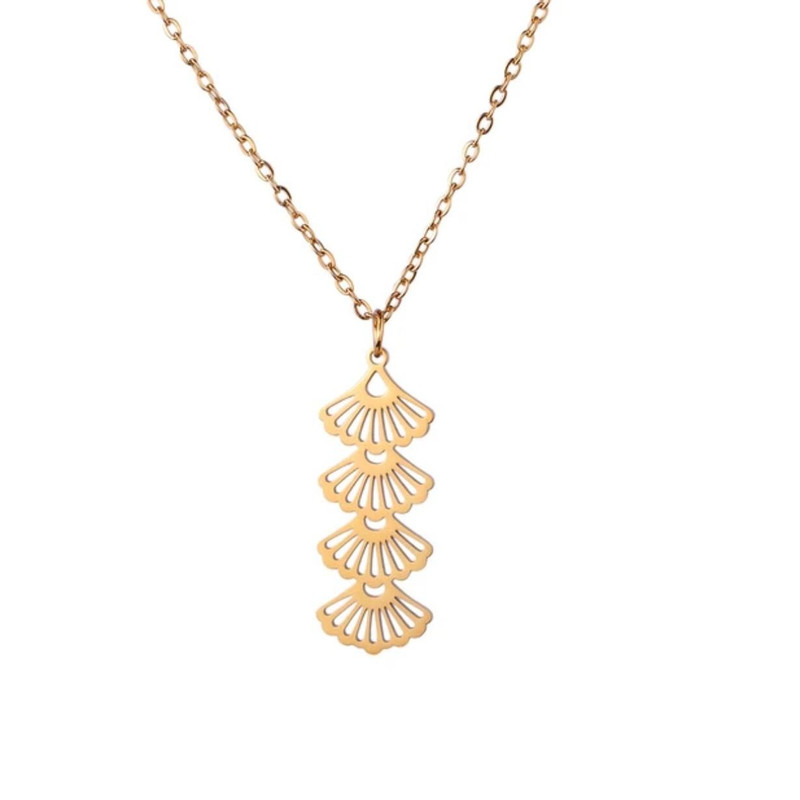 گردنبند طلا 18 عیار زنانه آرا مدل صدفی