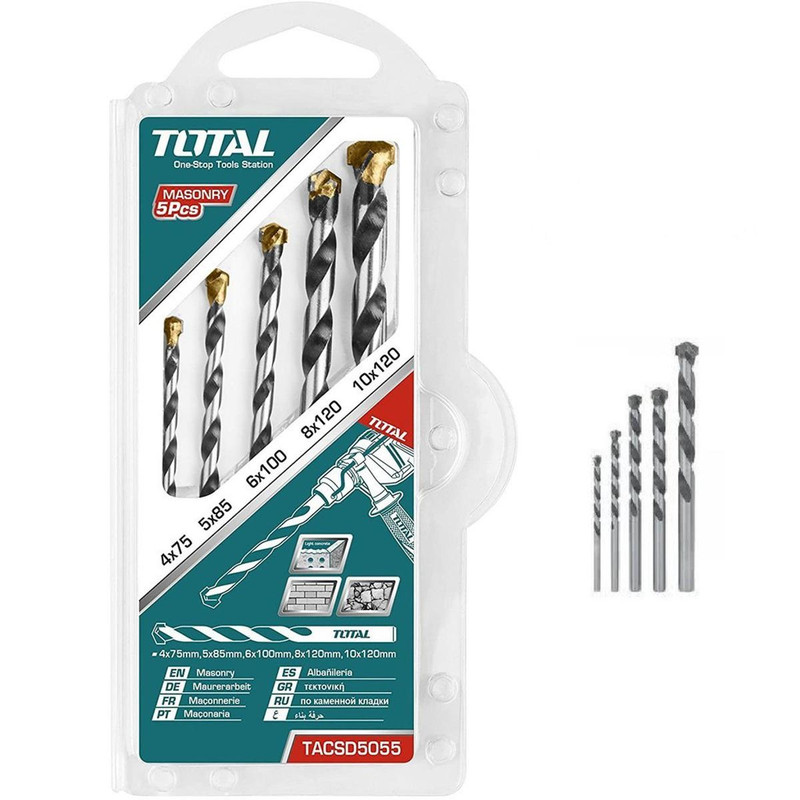 مته دیوار توتال مدل TACSD5055 مجموعه 5 عددی مته دیوار توتال مدل TACSD5055 مجموعه 5 عددی