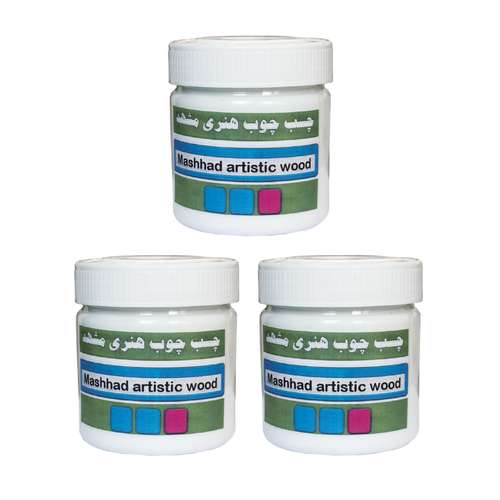 چسب چوب هنری مشهد مدل M-240-3 حجم 240 میلی لیتر مجموعه 3 عددی