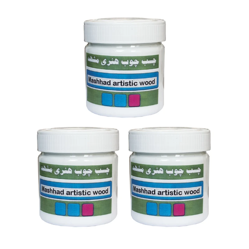 چسب چوب هنری مشهد مدل M-240-3 حجم 240 میلی لیتر مجموعه 3 عددی
