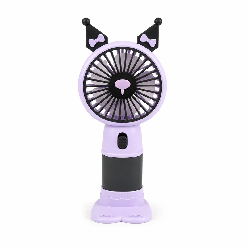 پنکه‌ شارژی مدل پایه دار کرومی کد Mini Oval Kuromi Fan