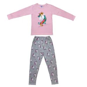 ست تی شرت آستین بلند و شلوار دخترانه مدل یونیکورن