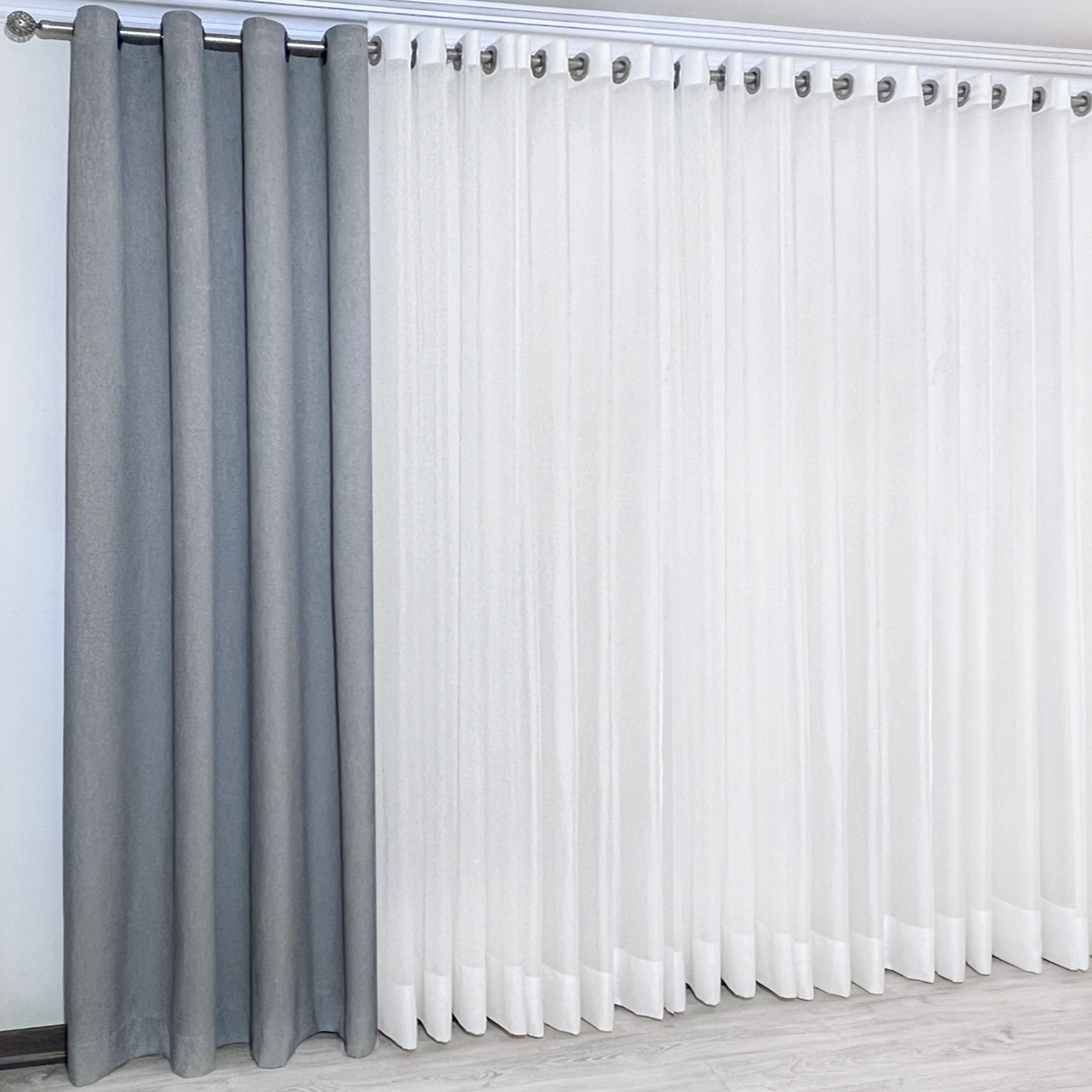 پرده مدل پانچ کتان مدرن سایز 150x280 سانتی متر
