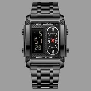 ساعت مچی عقربه‌ای کوارتز مردانه بین باند مدل اسپرت سه زمانه کرنوگراف بند استیل کد ۱.۳