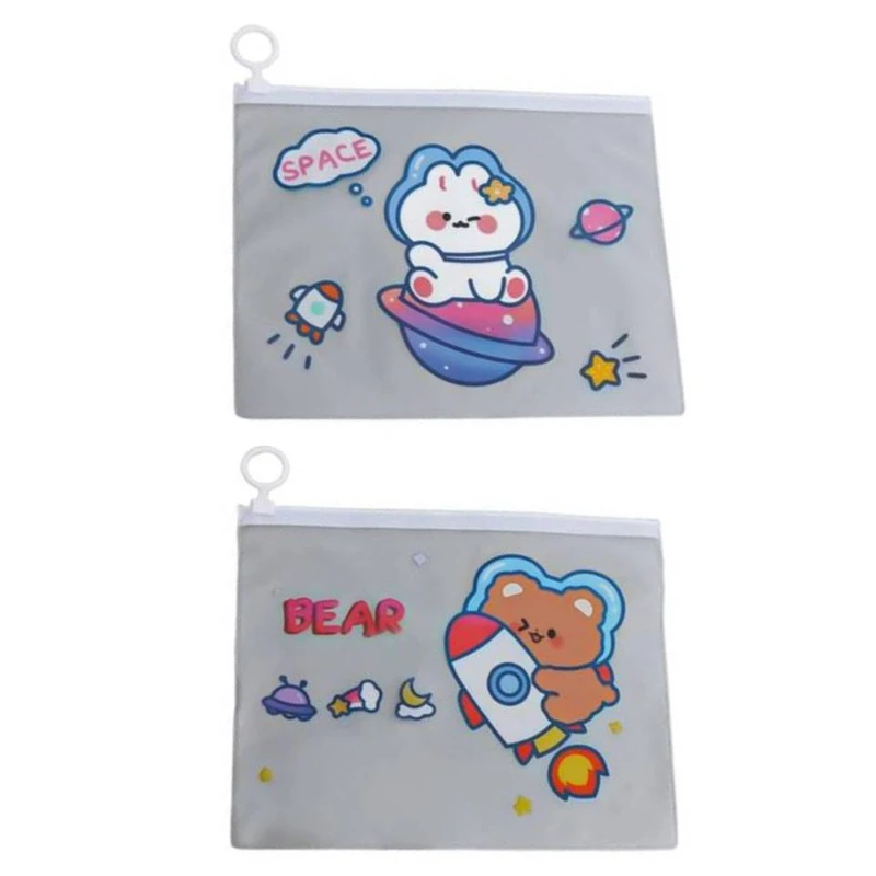 پوشه مدل زیپ دار طرح حیوانات فضانورد بسته 2 عددی