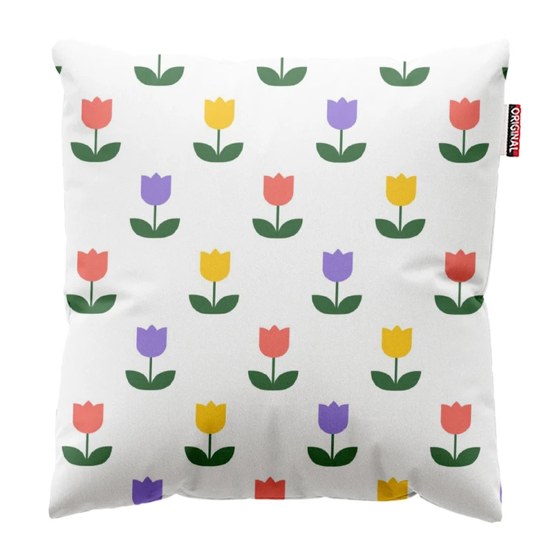  کوسن پاد آفرین طرح گل های رنگی کد 3199 سایز 30*30 سانتی متر