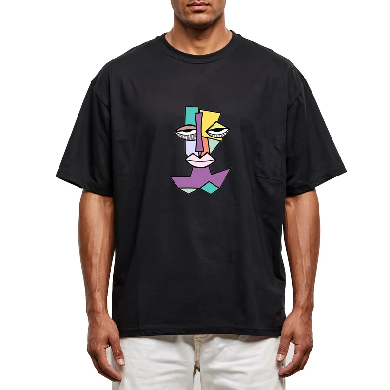 تی‌شرت آستین سه ربع مردانه مدل کوبیسم کد 77733