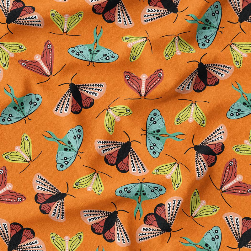  پارچه لباس پارچه الف مدل کرپ بوگاتی طرح پروانه های رنگی کد 7011257