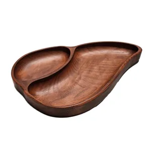 ظرف سرو چوبی گردوچ مدل گلابی کد DK - 1020
