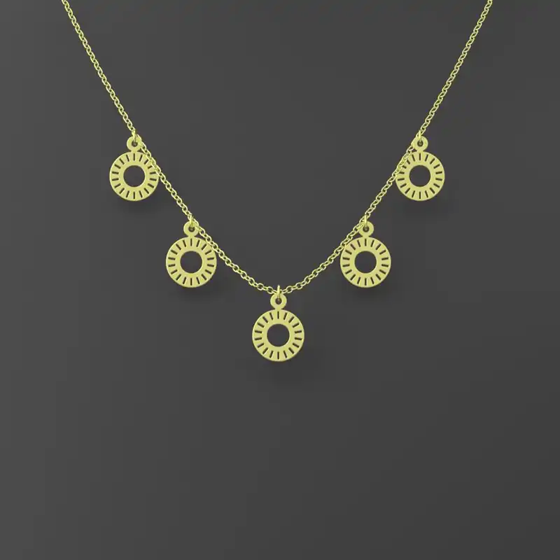 گردنبند طلا 18 عیار زنانه مدوپد مدل دایره کد RNA10616