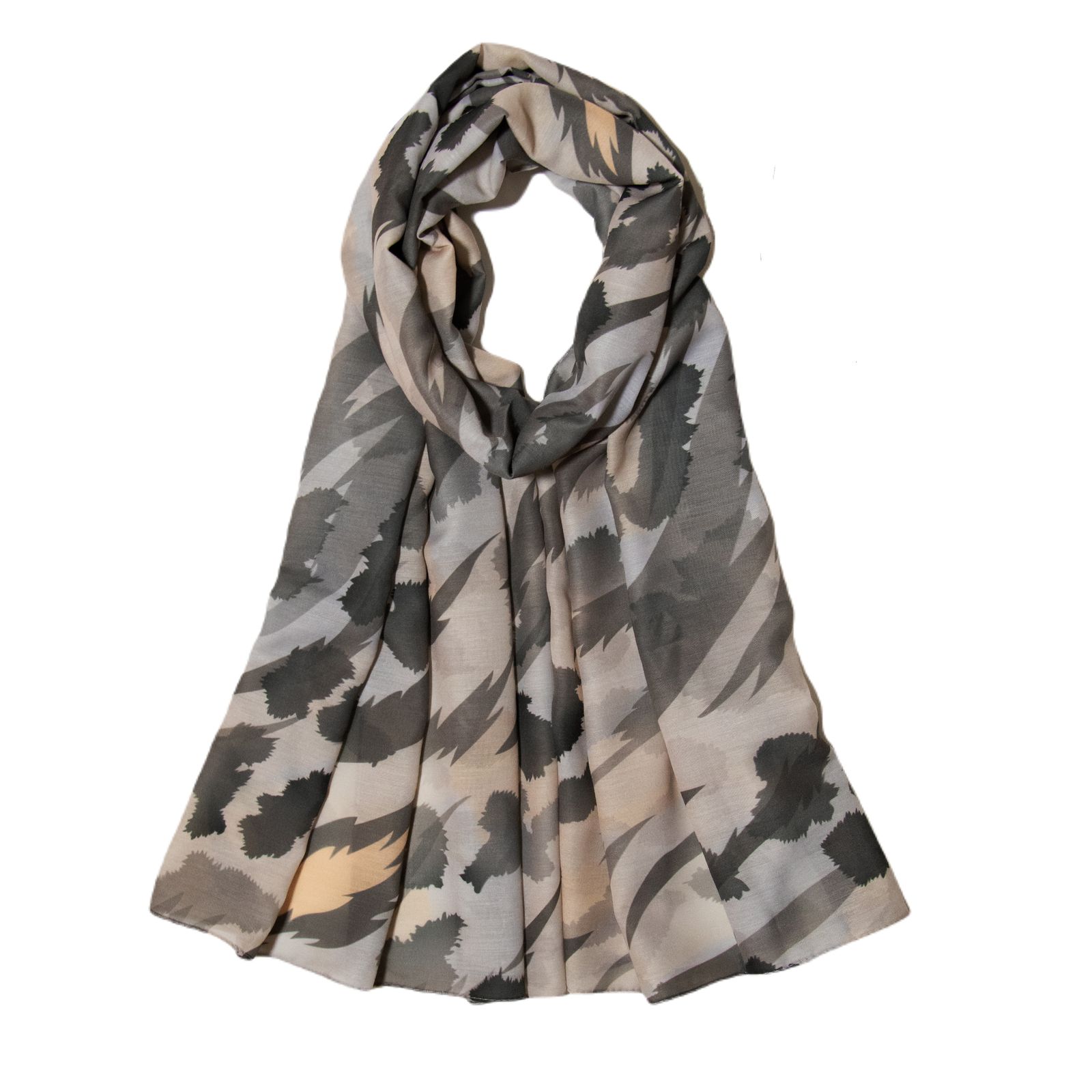 شال زنانه مدل نخی مزونی طرح پلنگی کد ana-1415-1 - - 1