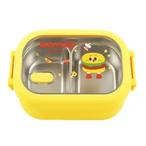ظرف نگهدارنده غذا کودک نایس فود مدل استیل طرح فست فود
