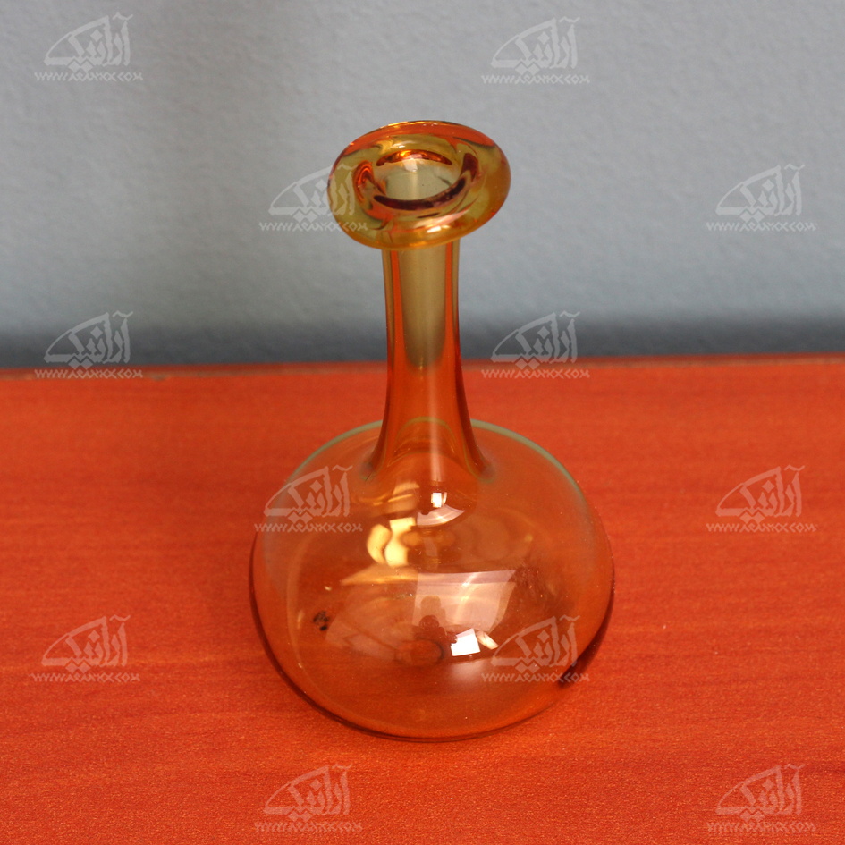 گلدان مینیاتوری شیشه گری با حرارت مستقیم‏ ‏ قهوه ای‏ طرح ‏ساده‏ مدل 1015900025