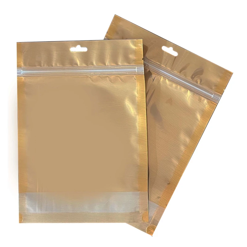پاکت زیپ دار مدل طلایی کد 1520 بسته 10 عددی