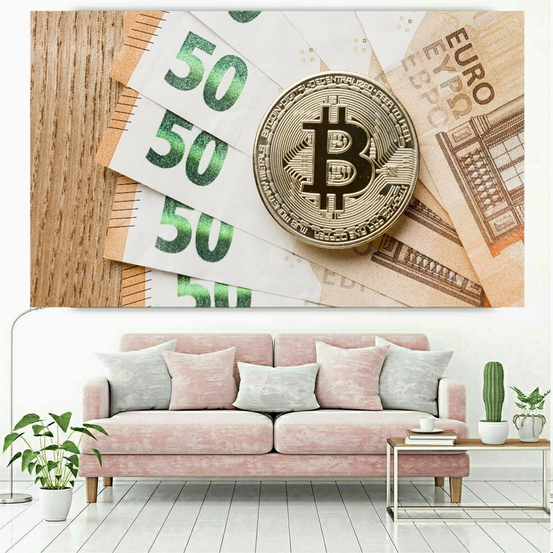 پوستر پارچه ای طرح بیت کوین کد P87