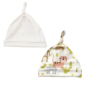 کلاه نوزادی مدل حیوانات جنگل و ببر بسته دو عددی