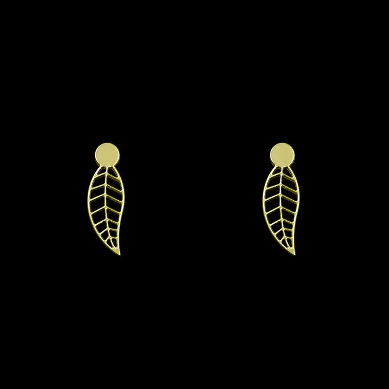 گوشواره طلا 18 عیار زنانه مدوپد مدل برگ کد GA1-15231