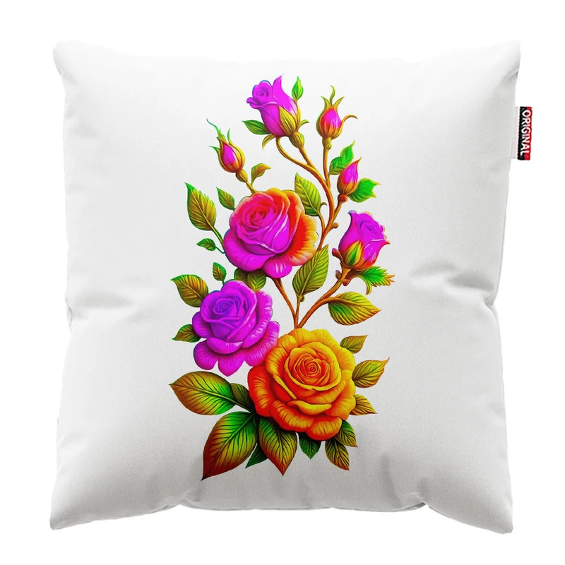 کوسن پاد آفرین طرح گل کد 2465 سایز 30*30 سانتی متر