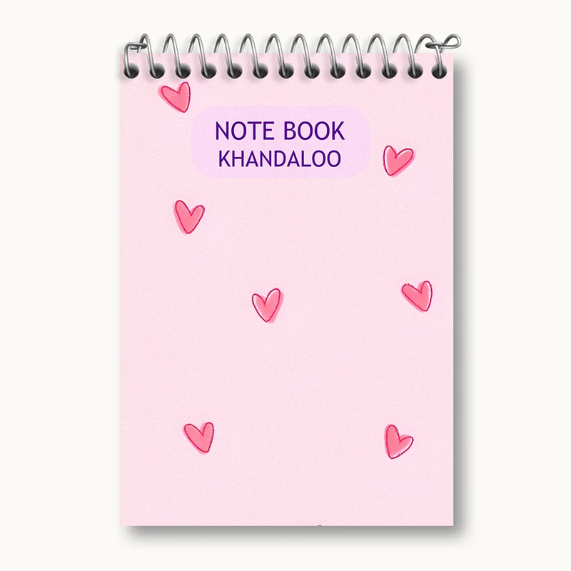 دفتر یادداشت 50 برگ خندالو طرح پترن قلبی کد N2734