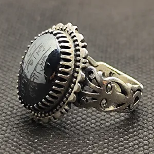 انگشتر نقره مردانه مدل سنگ حدید صینی کد 21