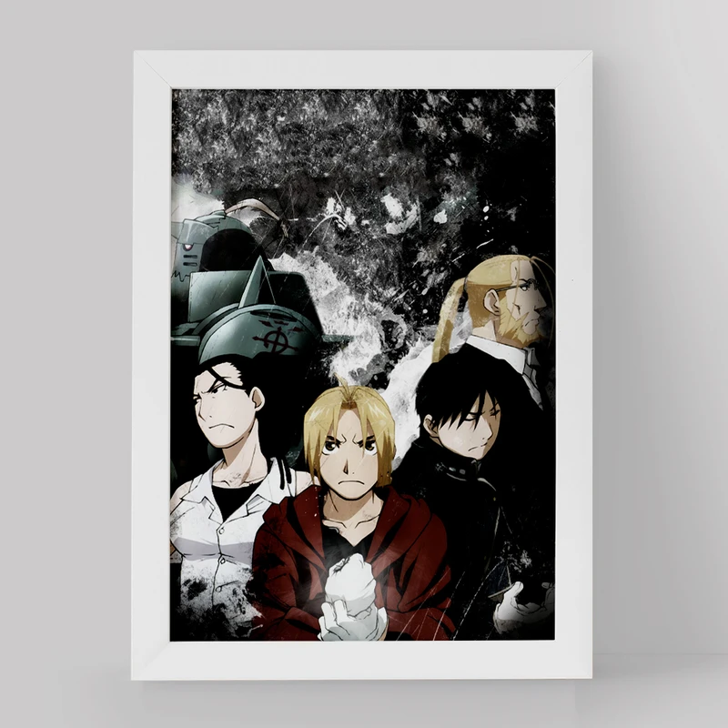 تابلو خندالو مدل ادوارد الریک و دوستان انیمه کیمیاگر تمام فلزی Fullmetal Alchemist کد 12667