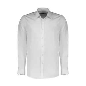 پیراهن آستین بلند مردانه پاتن جامه مدل کتان 102721010332000 رنگ سفید