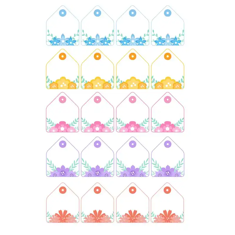 برچسب طرح گلهای رنگی مجموعه 20 عددی