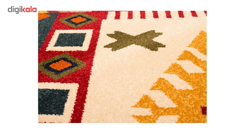فرش ماشینی ساوین طرح کوکب کد FSM52 زمینه قرمز