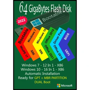 سیستم عامل Windows 7 10 AIO 28In2 X86 - Driver Pack 2022 - Office 2016-2019-2021 Pro Plus  نشر مایکروسافت