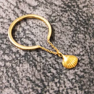 انگشتر طلا 18 عیار زنانه قیراط مدل صدف کد GH1593