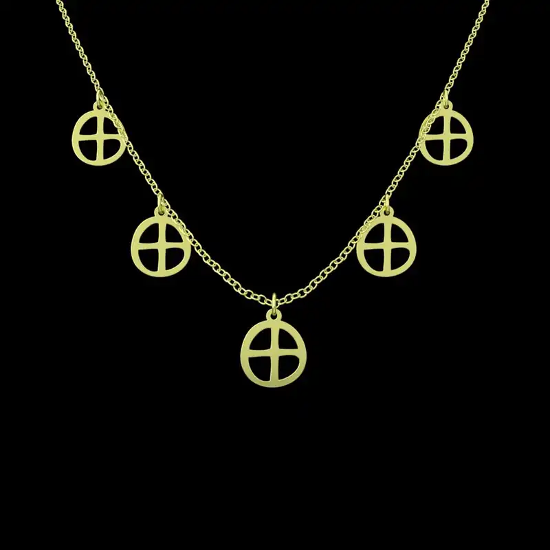 گردنبند طلا 18 عیار زنانه مدوپد مدل هندسی کد RNA16088