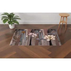 پادری مدل سه لایه رویه مخمل طرح گل کد S508 سایز 75x45 سانتی متر