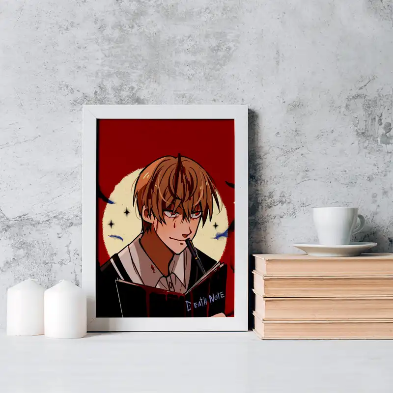 تابلو خندالو مدل لایت یاگامی انیمه دفترچه مرگ کد 15765