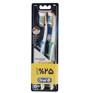 مسواک اورال-بی سری Pro-Expert Premium مدل Pro-Flex با برس متوسط - بسته 2 عددی