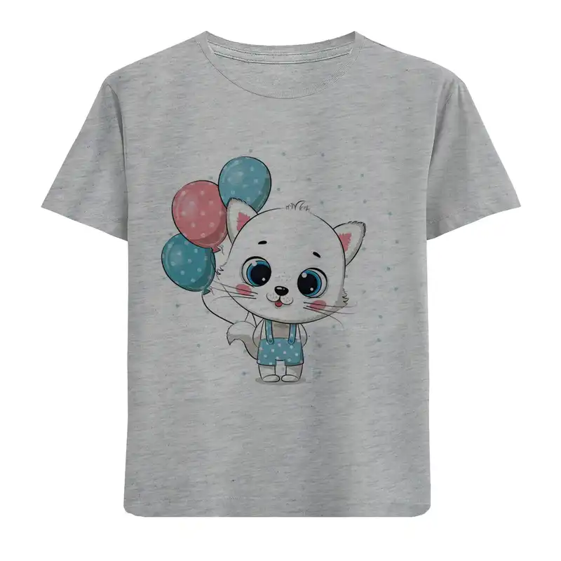 تی شرت بچگانه مدل گربه و بادکنک کد F134