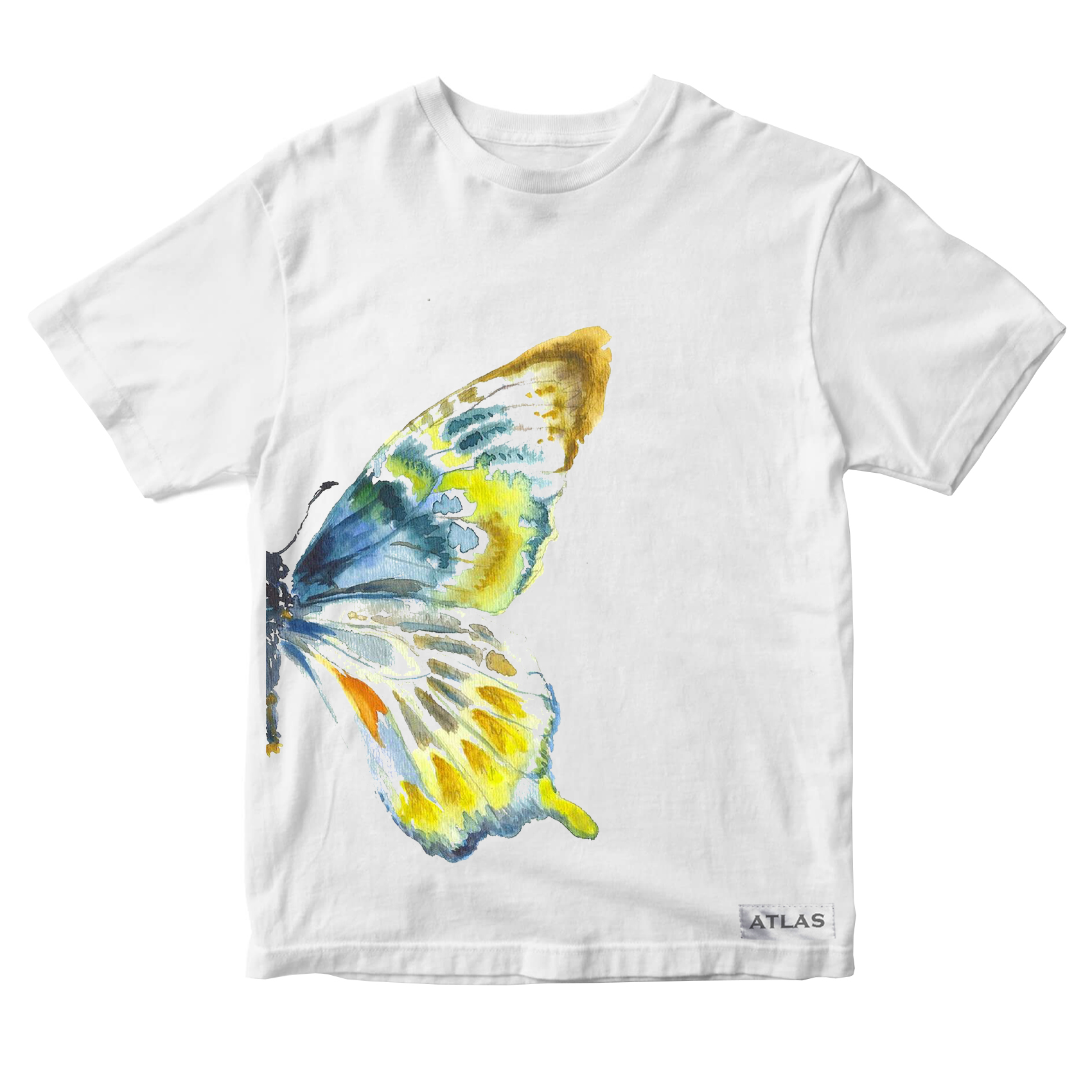 تی شرت آستین کوتاه دخترانه مدل پروانه کد WK30 رنگ سفید