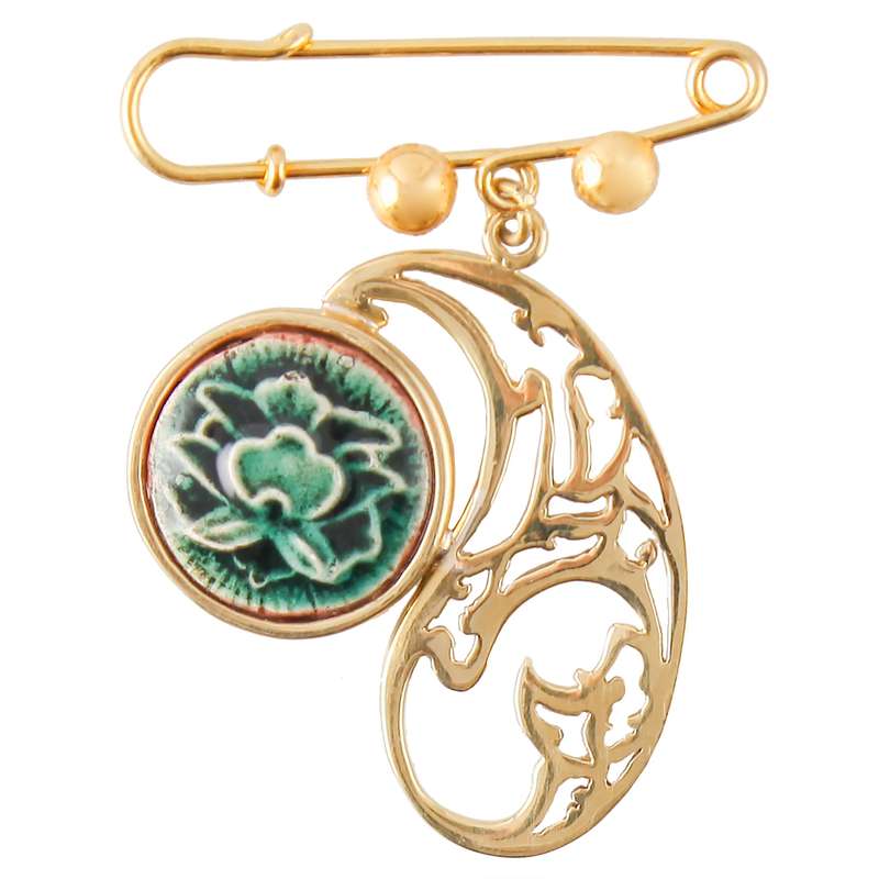 سنجاق سینه گالری ایران تاج طرح گل شاه عباسی کد 245019 تک سایز