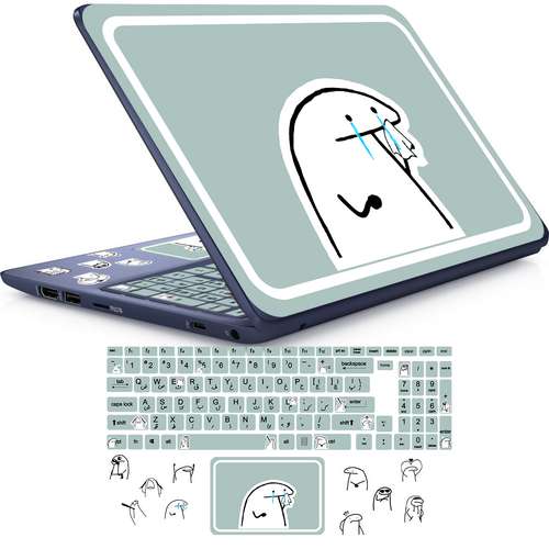 استیکر لپ تاپ راتیانا مدل فلورک 02 مناسب برای لپ تاپ 15 تا 17 اینچ به همراه برچسب حروف فارسی کیبورد