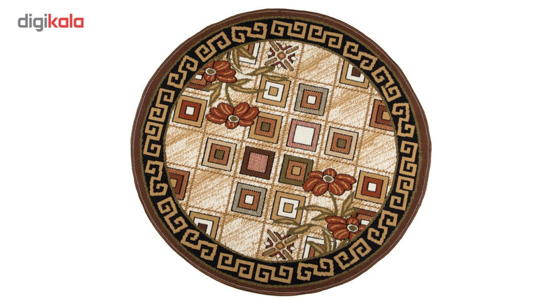 گلیم ماشینی پارمیس طرح میخک دایره گلیم ماشینی پارمیس طرح میخک دایره