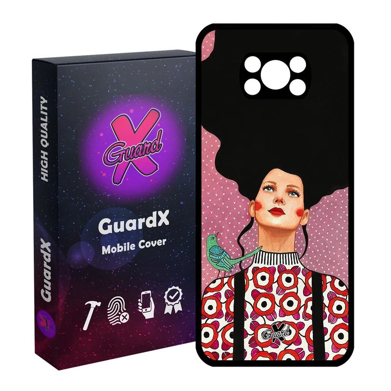 کاور گارد ایکس طرح دختر مدل Glass10139 مناسب برای گوشی موبایل شیائومی Poco X3 / Poco X3 NFC
