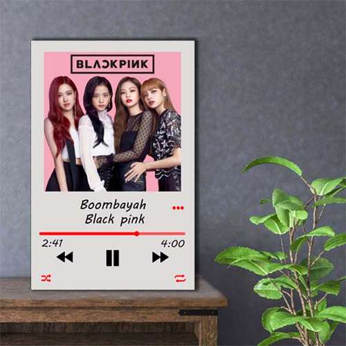 تابلو شاسی مدل موزیک آرت بلک پینک طرح black pink boombayah کد 054