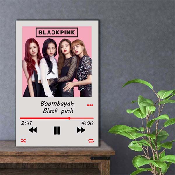 تابلو شاسی مدل موزیک آرت بلک پینک طرح black pink boombayah کد 054