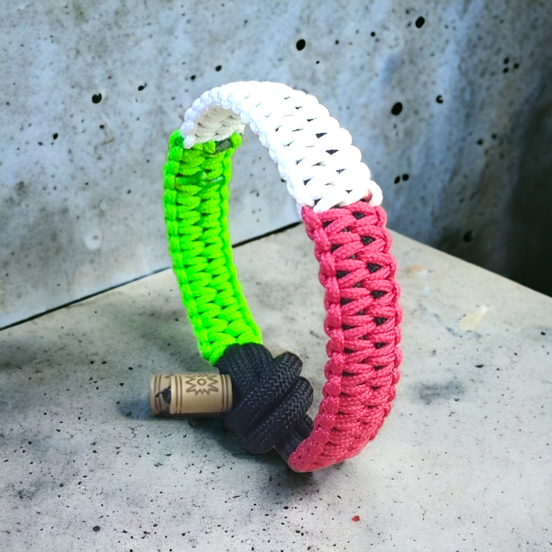 دستبند مردانه مدل بافت پرچم ایران thin