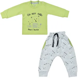 ست تی شرت و شلوار نوزادی اسپیکو مدل شیر 