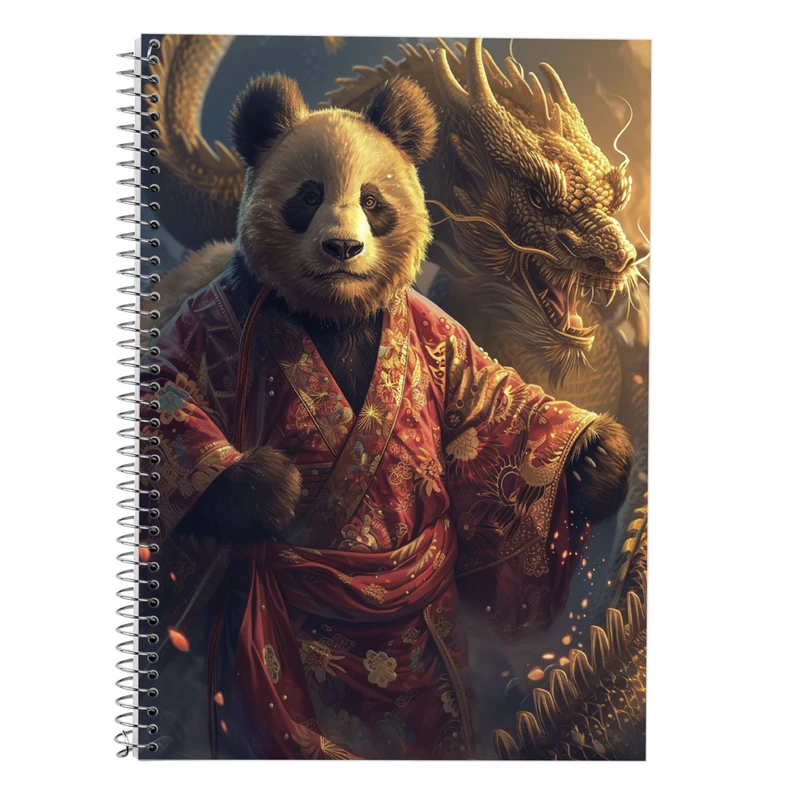 دفتر زبان 50 برگ مدوپد مدل سه خط طرح حیوانات جنگجو کد DF14819