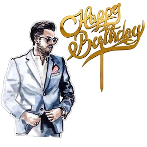 .تاپر تزیین کیک مدل مردانه کد m 13 مجموعه 2 عددی