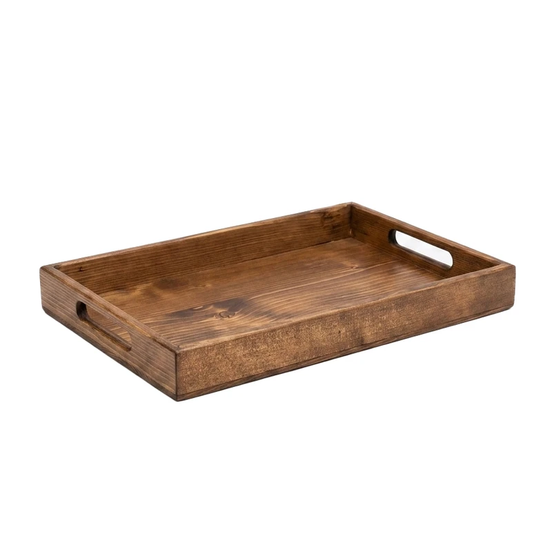سینی دسته دار مدل چوبی ماهون سایز 35x25سانتی متر